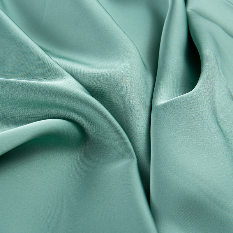 HY386 172GSM Imitation Acetate Dubbel Grön Satin Chiffong Tyg, Imitation Silke Mode Tyg