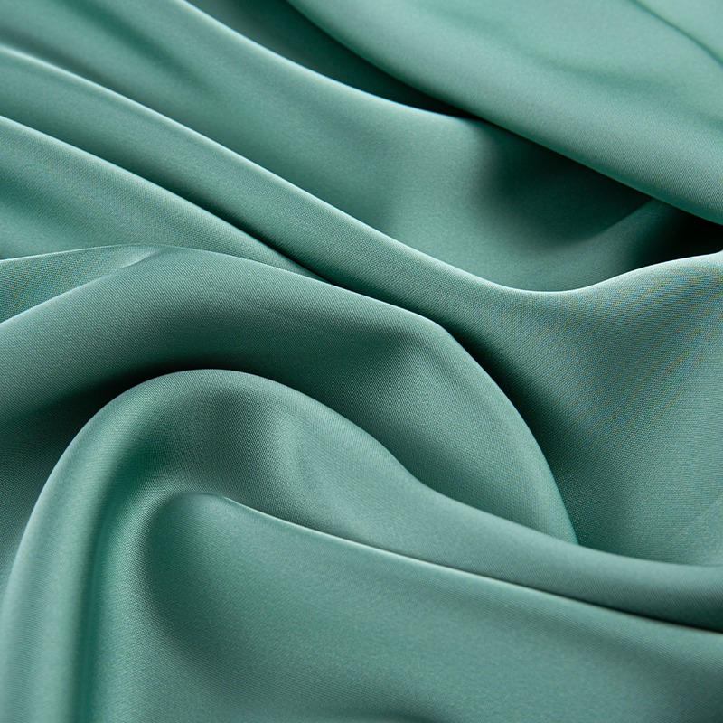 HY386 172GSM Imitation Acetate Dubbel Grön Satin Chiffong Tyg, Imitation Silke Mode Tyg