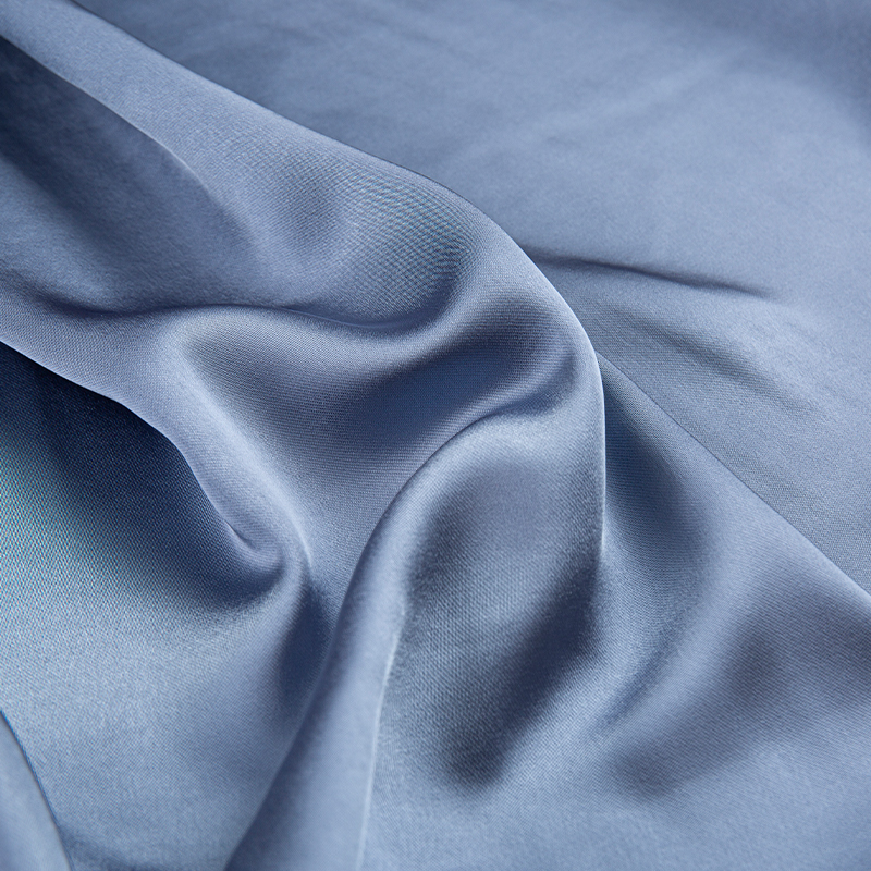 HY263 blå 150 cm 240GSM twill imiterad acetat CEY Pure polyester satin damkläder
