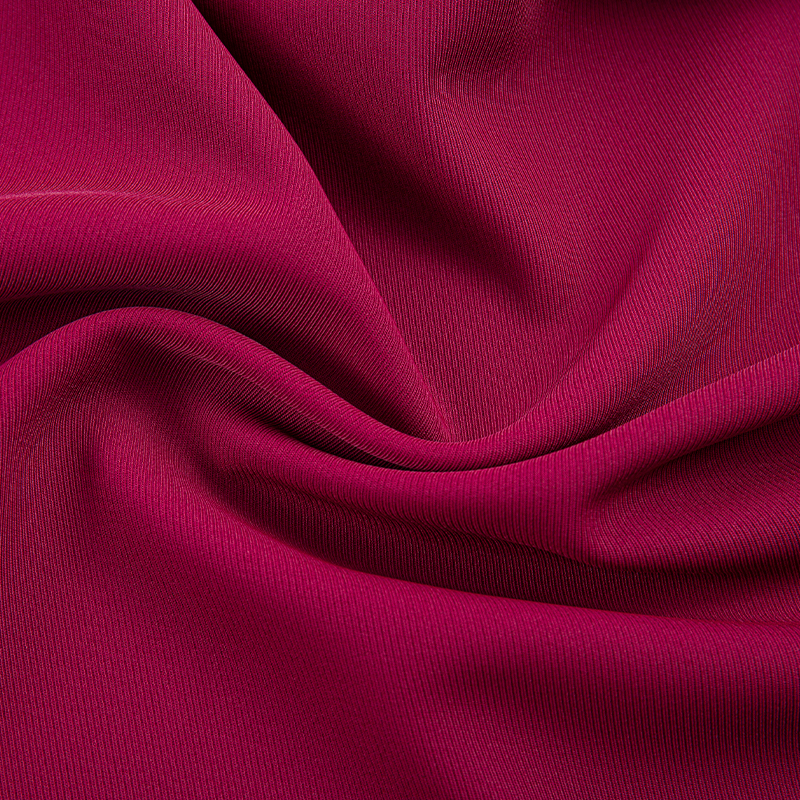 DS382 röd 272GSM Matt matt filament twill tyg, polyester fyrsidig stretch, hudvänlig drapering, rynkbeständig och slitstark