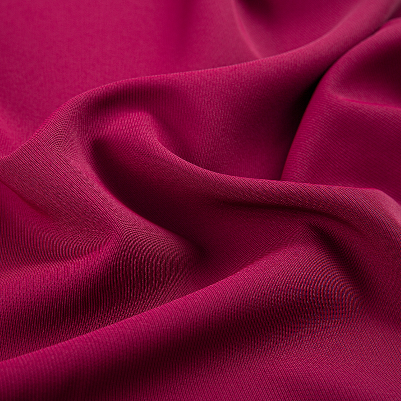 DS382 röd 272GSM Matt matt filament twill tyg, polyester fyrsidig stretch, hudvänlig drapering, rynkbeständig och slitstark