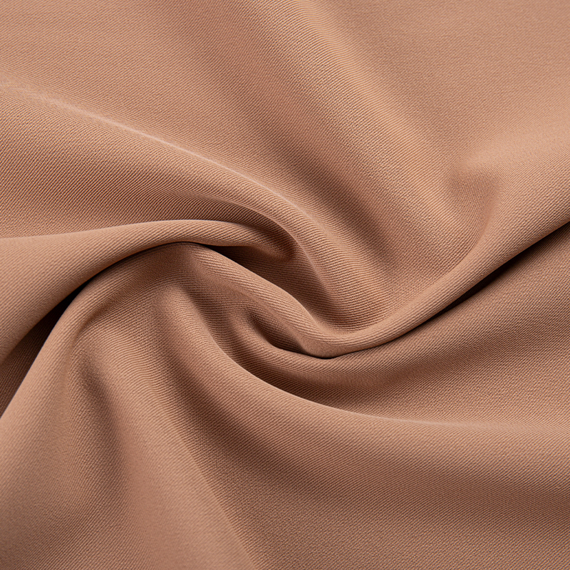 DS347 220GSM Ljusbrun Högelastisk anti-rynk hudvänlig matt filament 3/1 sned polyester spandex 4-vägs stretch tyg