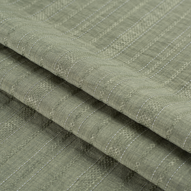 HY557-Rayon 136GSM 99%P 1% Rayon Diamond Alternerande tjocklek Rand Lyocell-tyg