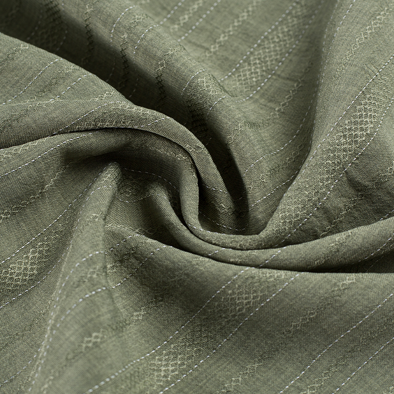 HY557-Rayon 136GSM 99%P 1% Rayon Diamond Alternerande tjocklek Rand Lyocell-tyg